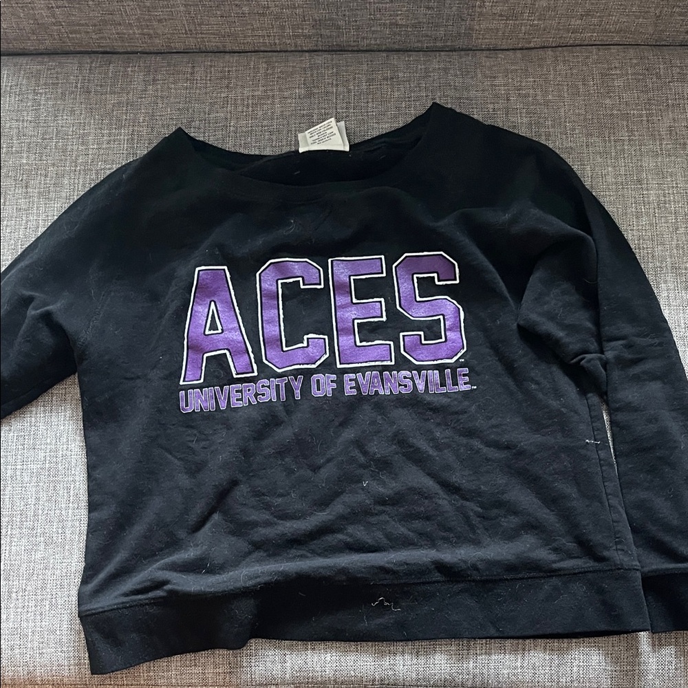 J. America Black Sweatshirt with Purple Lettering